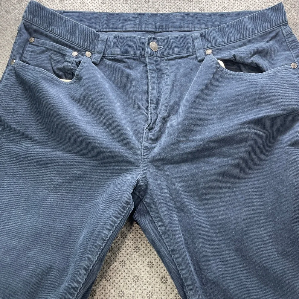 Bundle 2 Brooks Brothers Slim Fit Corduroy Pants Blue Cream Mens 38x30 Stretch